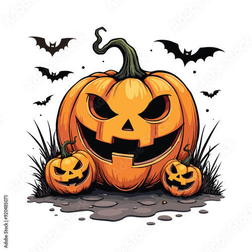 Halloween Vector Design, jack o Lantern, Skull Illustration,