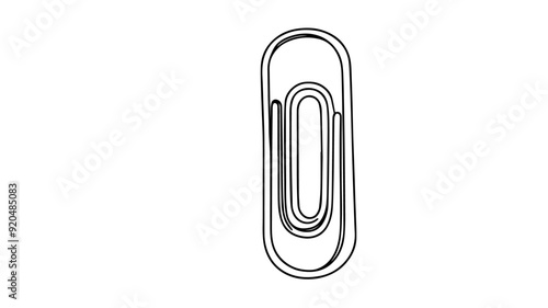 Paper Clip line art illustration vector