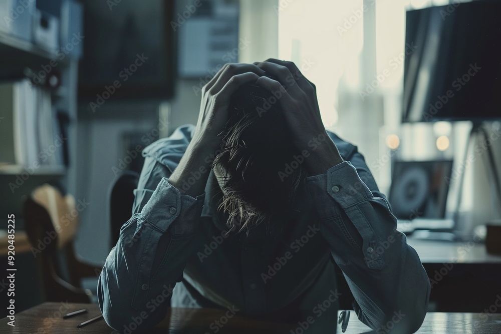 ai generative stressed office worker ai generative stressed office worker