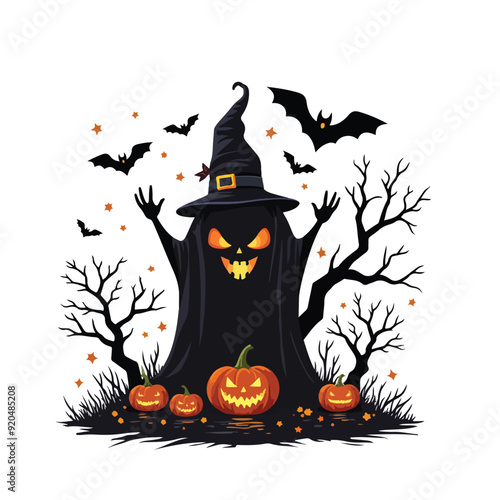 PrintHalloween Vector Design, jack o Lantern, Skull Illustration,