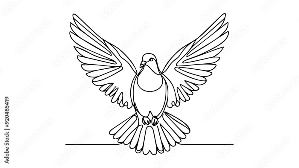 pigeon flying one line drawing pigeon flying one line drawing