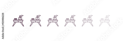 sleepy worker at work outline icon. Linear vector from business concept. 6 different line style sleepy worker at work icon included thin, light, regular, medium, bold, black style