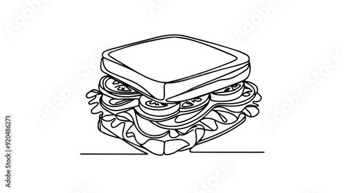 Sandwich one line vector