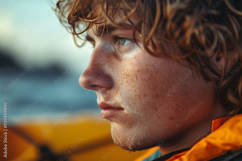 Happy people spending summer time kayaking fishing boating hobby water sports, Generative AI photo Happy people spending summer time kayaking fishing boating hobby water sports, Generative AI photo