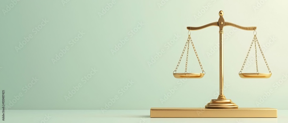 Justice scales with equal symbols on each side, equality before the law, 3D illustration Justice scales with equal symbols on each side, equality before the law, 3D illustration