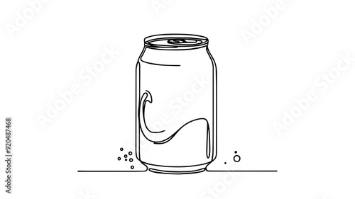 Soda Can one line drawing 