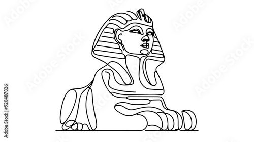 Sphinx line art drawing