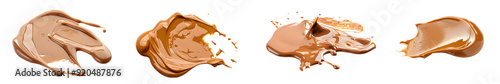 tanning cream puddle isolated on white background. Generative AI. photo