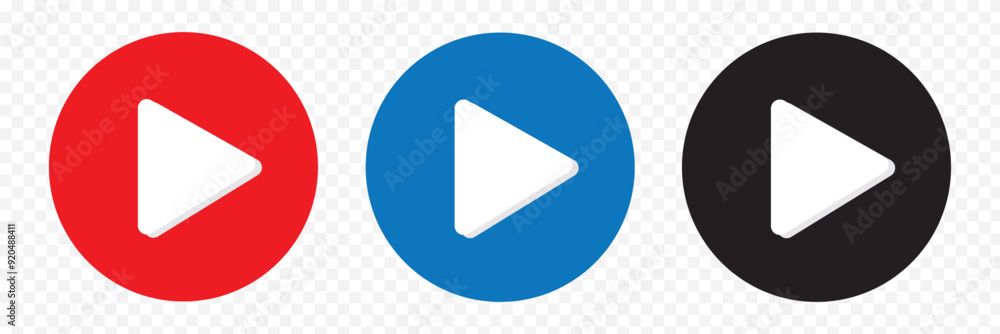 Play icon set. Play button icon.