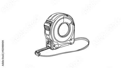 Tape Measure single line illustration