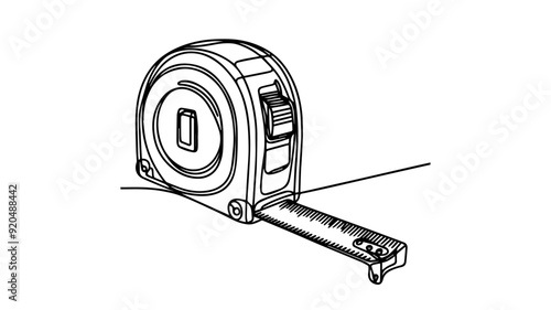 Tape Measure line art drawing