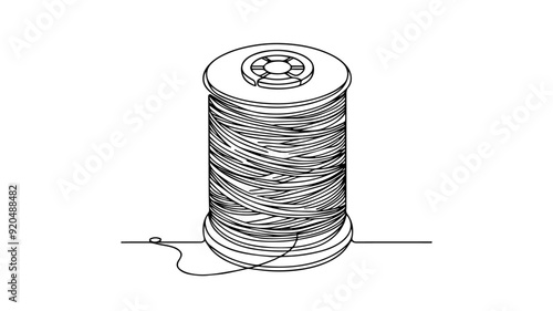 One line drawing of a Thread Spool 