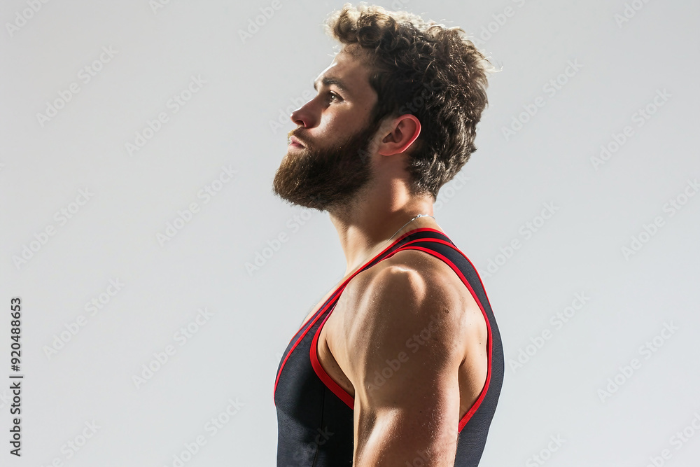 Focused motivated persistent sports person man woman sweating gym outdoor stadium training, Generative AI Focused motivated persistent sports person man woman sweating gym outdoor stadium training, Generative AI