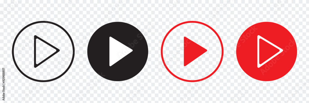 Play button icon vector set Play button icon vector set