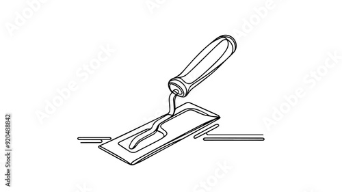 Trowel line art drawing