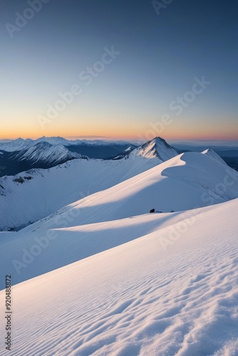 a snow covered mountain photo