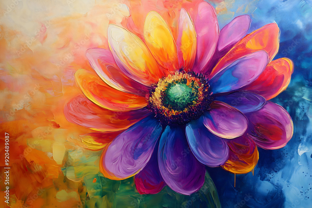 An illustration of a beautifully painted flower colored in various colors An illustration of a beautifully painted flower colored in various colors