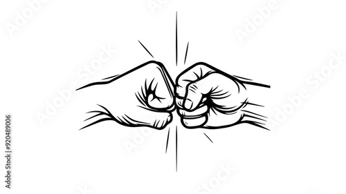 Two fists meeting for a fist bump