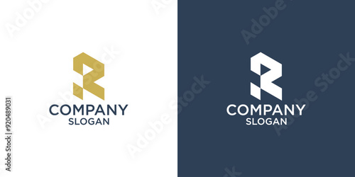 Free Download R letter abstract monogram with gold color logo design vector - GFXLoad
