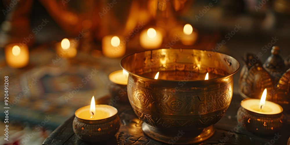 Realistic golden candle image for Diwali
Realistic golden candle image for Diwali