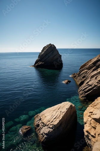 a large rock in photo