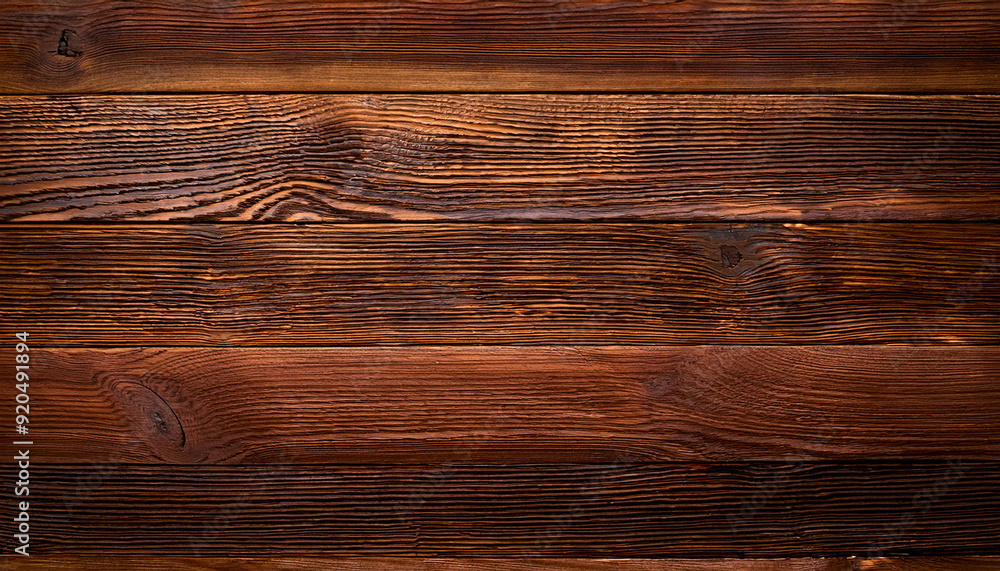 Naklejka premium Brown wood texture background coming from natural tree. The wooden panel has a beautiful dark pattern, hardwood floor texture