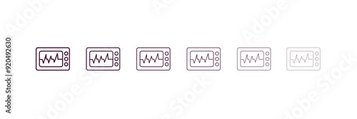 cardiology tool outline icon. Linear vector from education concept. 6 different line style cardiology tool icon included thin, light, regular, medium, bold, black