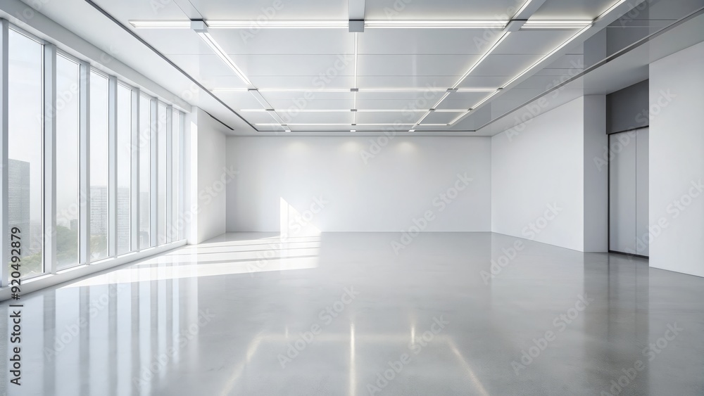 Minimalist interior setting featuring a pristine white wall background extending to a clean, empty, and reflective floor, ideal for product photography and commercial use. Minimalist interior setting featuring a pristine white wall background extending to a clean, empty, and reflective floor, ideal for product photography and commercial use.