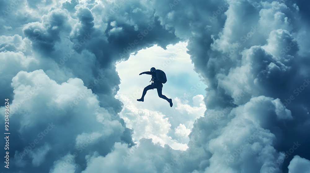 A skydiver spinning in mid-air with a colorful, reflective suit, captured from above to show the dizzying rotation and the mesmerizing pattern of their suit.
A skydiver spinning in mid-air with a colorful, reflective suit, captured from above to show the dizzying rotation and the mesmerizing pattern of their suit.