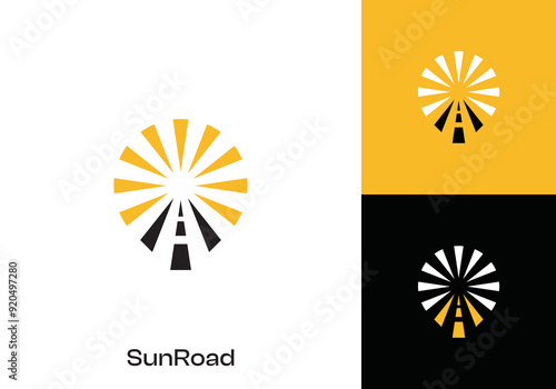 sun pin road street transportation logo design inspiration