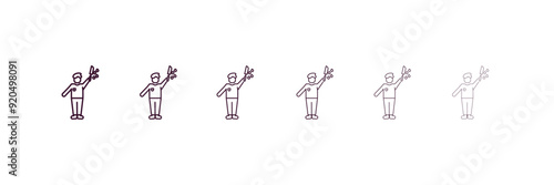 awful human outline icon. Linear vector from feelings concept. 6 different line style awful human icon included thin, light, regular, medium, bold, black