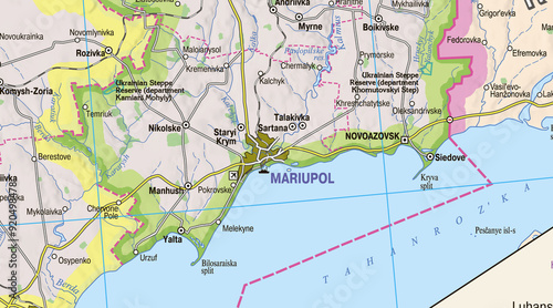 Map of Mariupol, a port city on the Sea of Azov in southeastern Ukraine