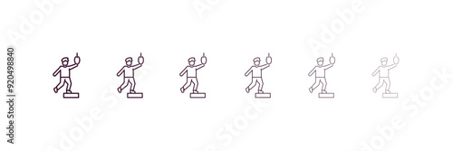 hopeless human outline icon. Linear vector from feelings concept. 6 different line style hopeless human icon included thin, light, regular, medium, bold, black