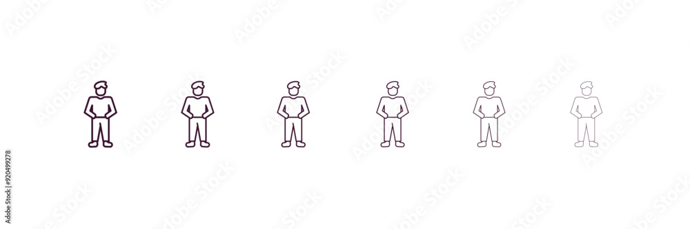 proud human outline icon. Linear vector from feelings concept. 6 different line style proud human icon included thin, light, regular, medium, bold, black proud human outline icon. Linear vector from feelings concept. 6 different line style proud human icon included thin, light, regular, medium, bold, black