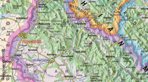 Map of western Ukraine near the borders, highlighting Uzhhorod, a vibrant city known for its rich history and cultural blend, strategically positioned at the crossroads of Europe