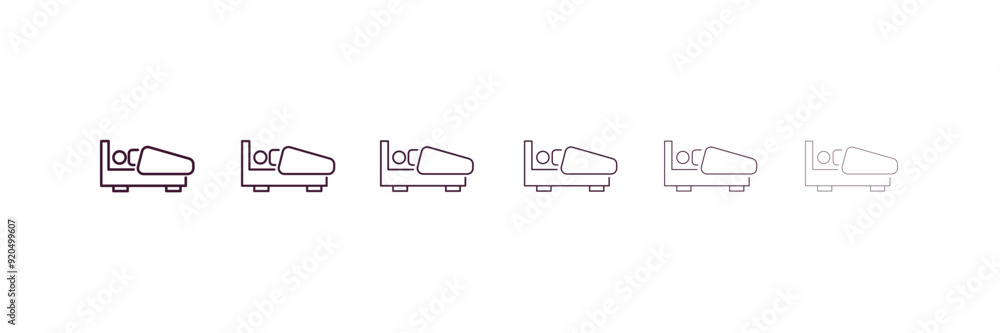 sleepy human outline icon. Linear vector from feelings concept. 6 different line style sleepy human icon included thin, light, regular, medium, bold, black sleepy human outline icon. Linear vector from feelings concept. 6 different line style sleepy human icon included thin, light, regular, medium, bold, black