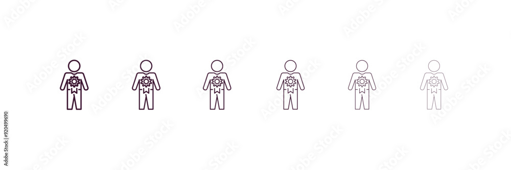 Fototapeta premium special human outline icon. Linear vector from feelings concept. 6 different line style special human icon included thin, light, regular, medium, bold, black