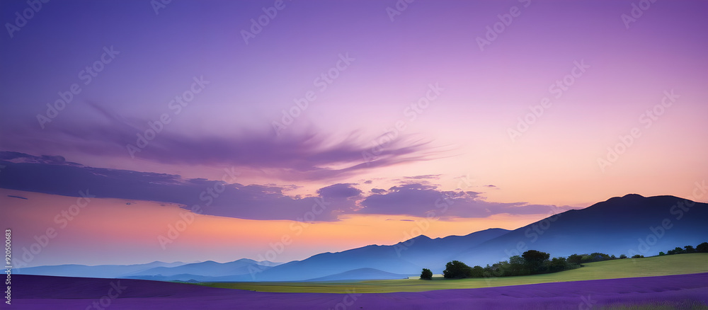 Fototapeta premium sunset over the lavender