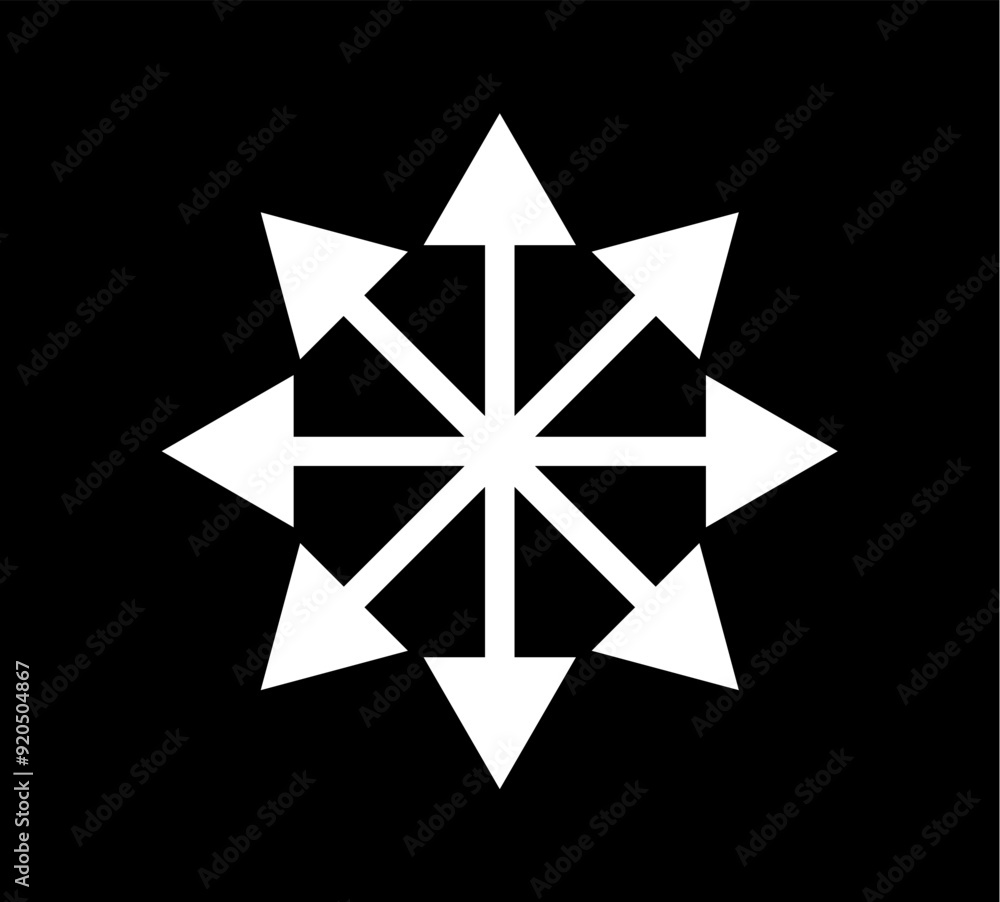 Chaos star symbol. Arrows, eight-pointed radial symmetry. Chaos star symbol. Arrows, eight-pointed radial symmetry.