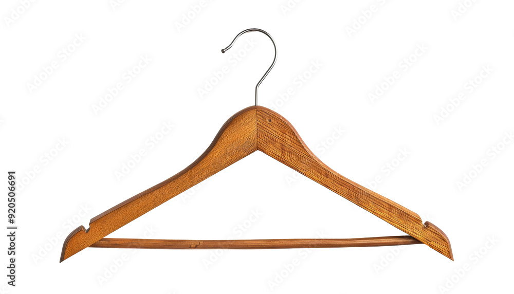 Brown clothes hanger, isolated on transparent Brown clothes hanger, isolated on transparent