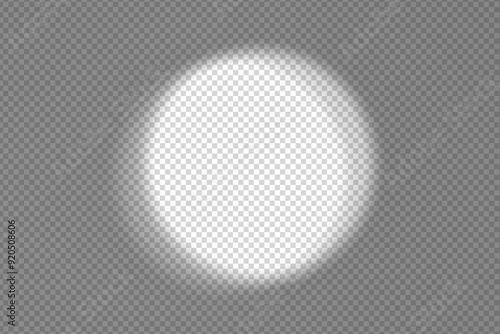 Shadow overlay spotlight effect isolated on a transparent background.