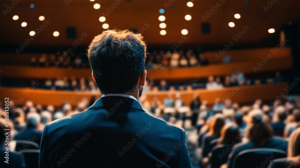 Speaker Addressing a Large Audience Speaker Addressing a Large Audience