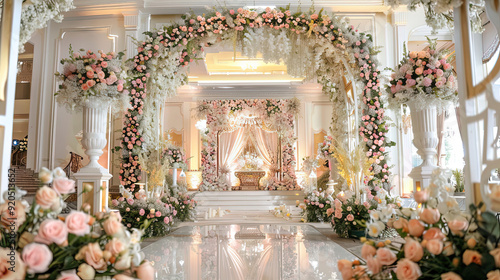 decore wedding with pastel flower