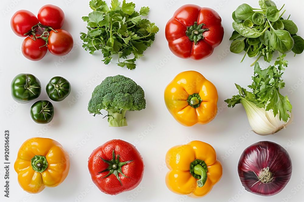 Ai generated image of fresh raw and colorful fruits and vegetables Ai generated image of fresh raw and colorful fruits and vegetables