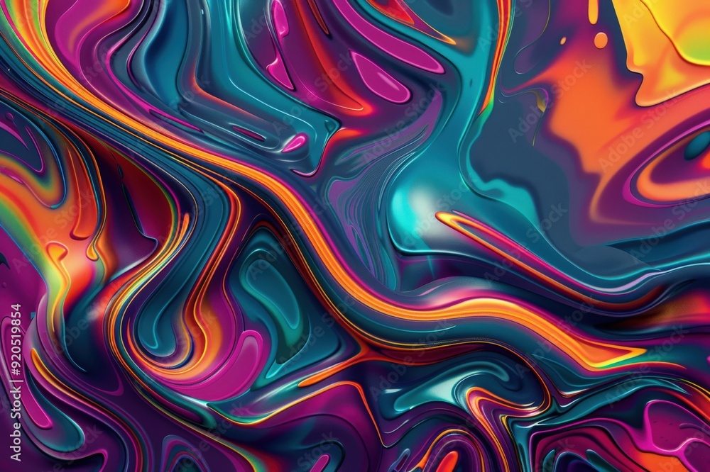 Obraz premium Abstract multi-colored liquid background. Beautiful simple AI generated image