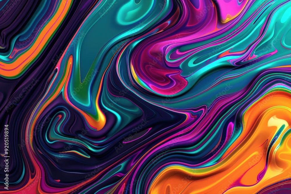 Obraz premium Abstract multi-colored liquid background. Beautiful simple AI generated image