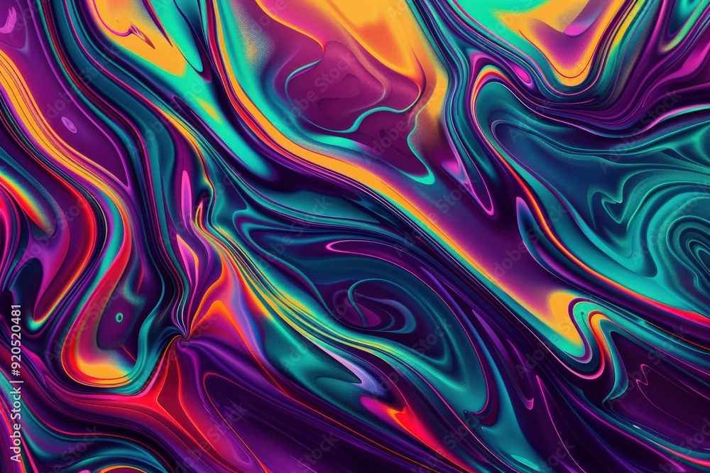 Close-up of multi-colored paint swirling with bubbles. Beautiful simple AI generated image Close-up of multi-colored paint swirling with bubbles. Beautiful simple AI generated image