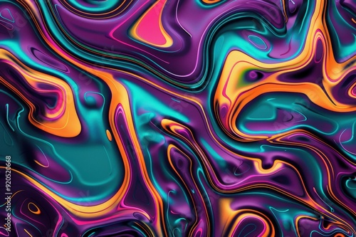 Abstract marbling oil acrylic paint background illustration art wallpaper - purple blue color with liquid fluid . Beautiful simple AI generated image