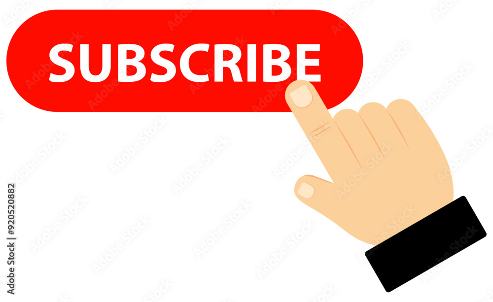 Subscribe button with cursor or hand icon Subscribe button with cursor or hand icon