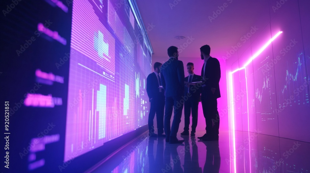 Businessmen Analyzing Data in Modern Office Businessmen Analyzing Data in Modern Office